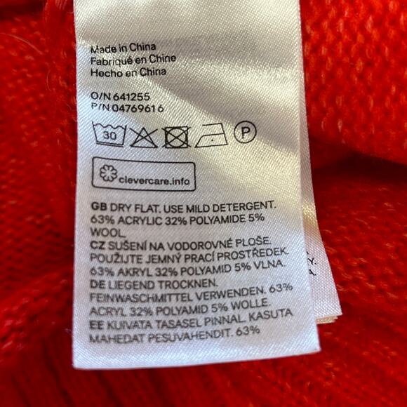 H&M LOGG Label of Graded Goods Orange Hooded Oversized Wool Blend Sweater Size M - Picture 10 of 12